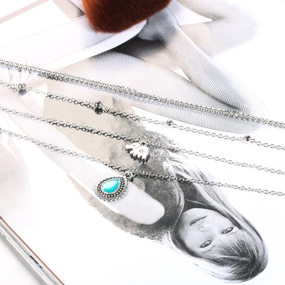 "Boho Elephant Beaded Necklace"