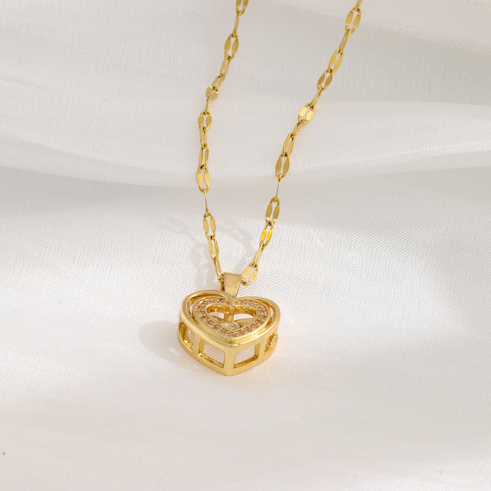 Rhinestone Love Necklace – Double Layer Design