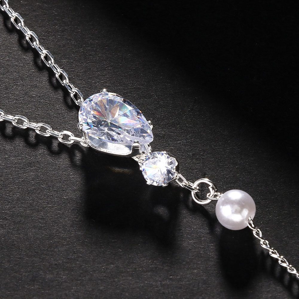 "Elegant Bridal Rhinestone Back Chain"