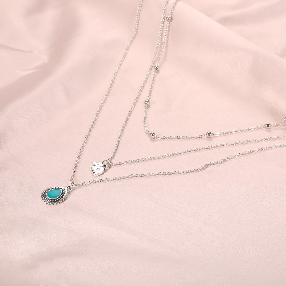 "Boho Elephant Beaded Necklace"