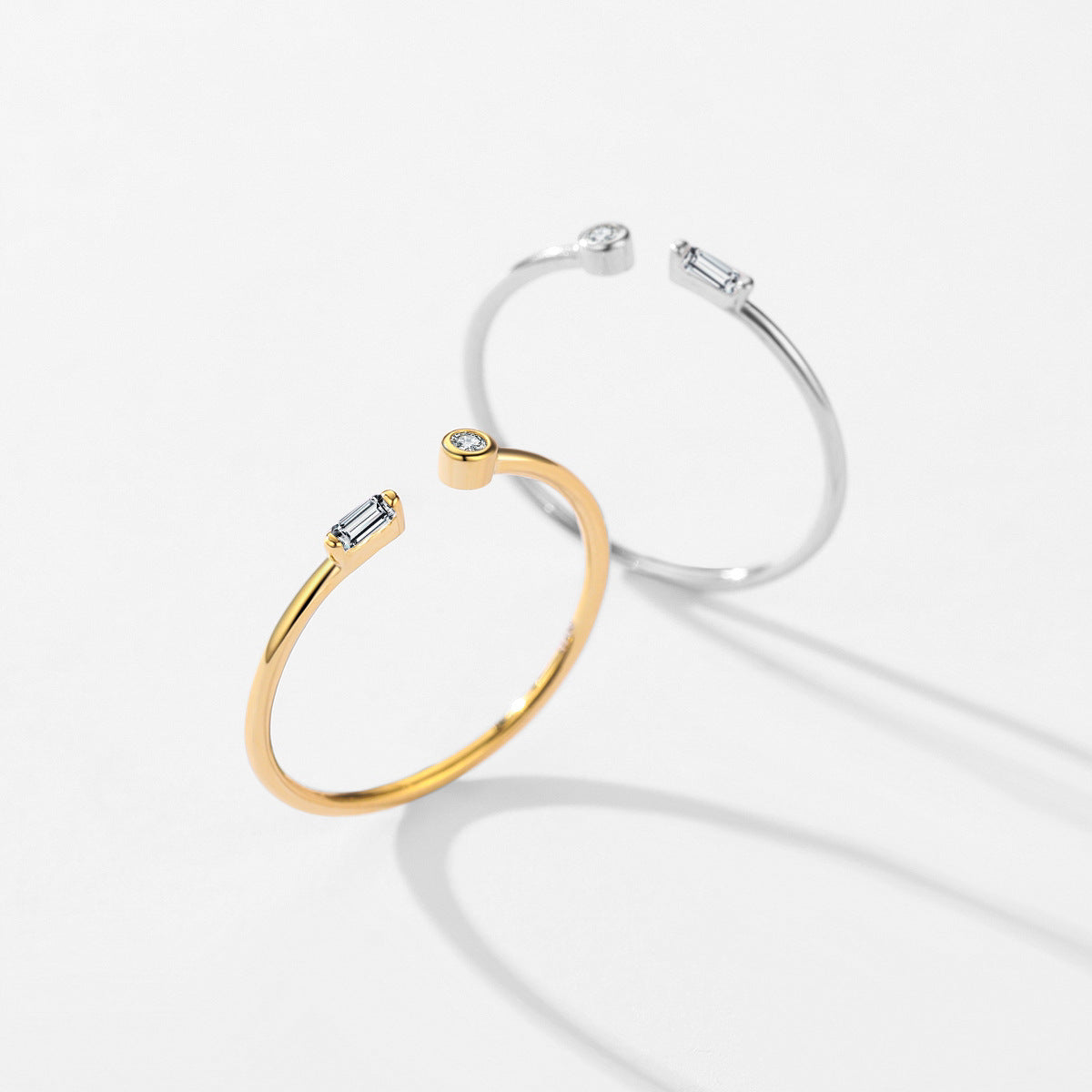 "Micro Inlaid Zircon Open Ring"