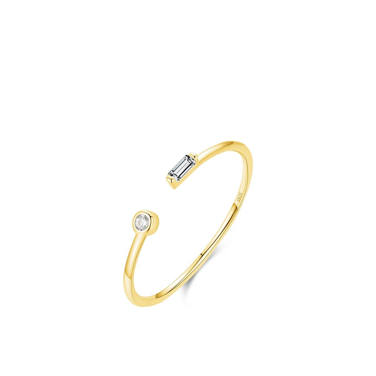 "Micro Inlaid Zircon Open Ring"