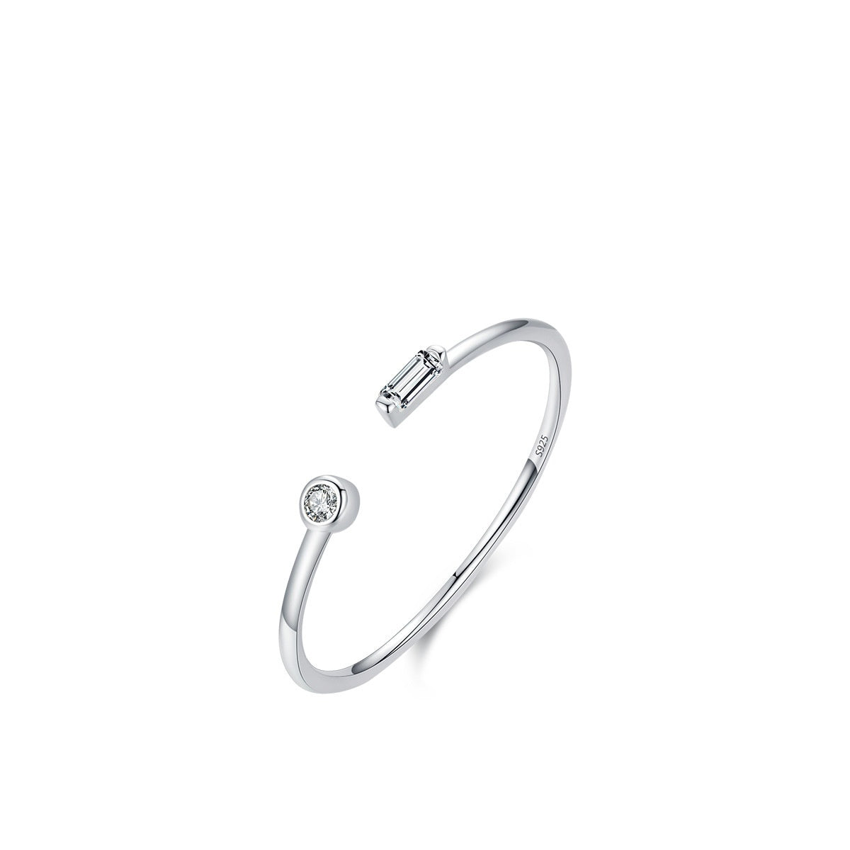 "Micro Inlaid Zircon Open Ring"